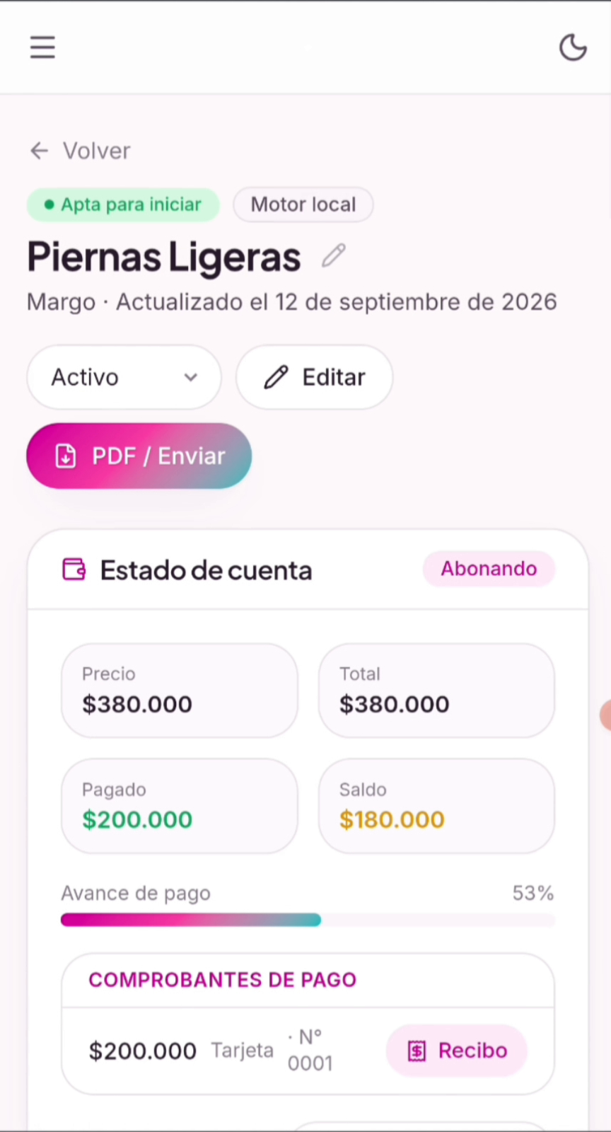 Propuesta final y estado de cuenta del programa