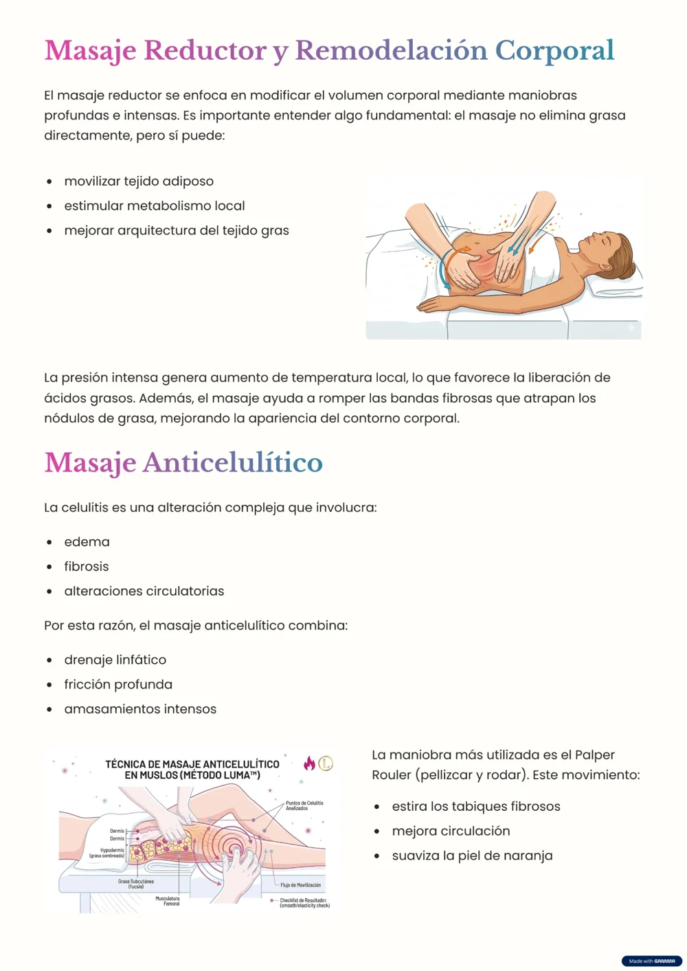 Masaje reductor y anticelulítico